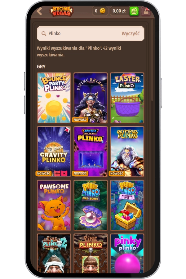 Wybierz grę Plinko