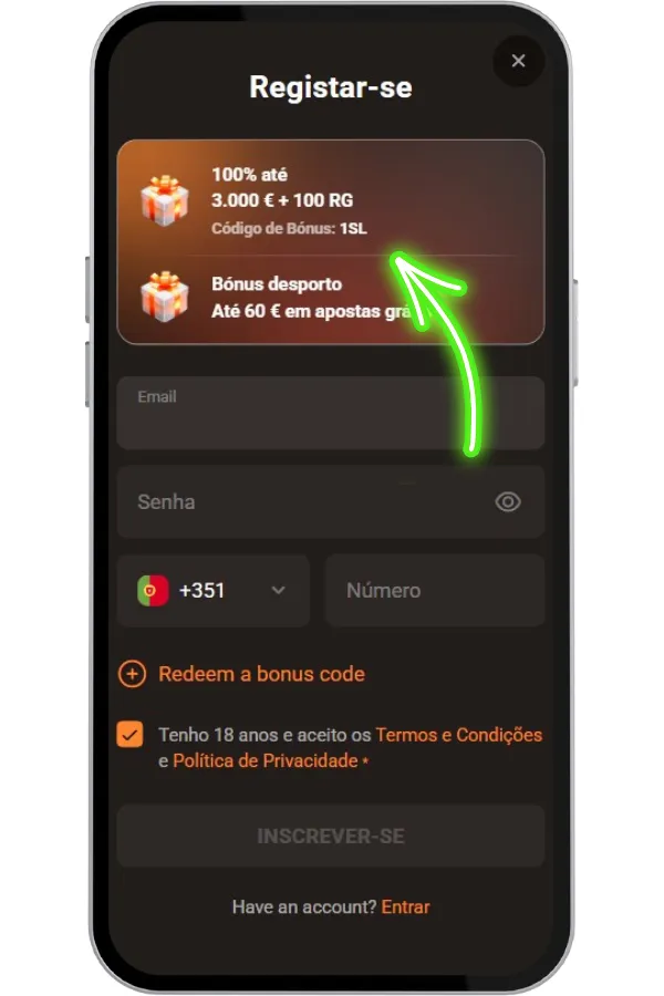 Escolha bónus Plinko Portugal